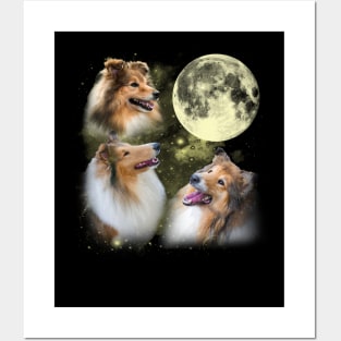 Collies The Moon Classic Dog Breed Posters and Art